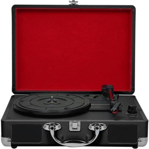Vintage Bluetooth Portable Phonograph 33/45/78RPM Turntables Vinyl LP Record Phono Player Gramophone Built-in Speaker EU Plug