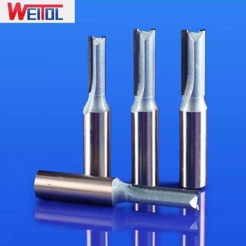 Weitol free shipping 1pcs 1/2 inch CNC woodworking cutting tools double flutes metric straight bit for wood
