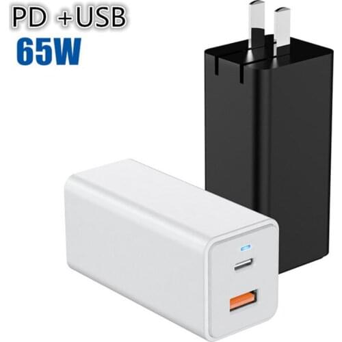 GAN 65W Quick Charge 4.0 3.0 QC4.0 QC PD3.0 PD USB-C Type C Fast USB Charger US UK AU EU plug For Macbook Pro iPhone Samsung