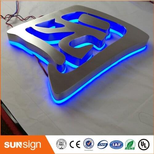 Factory Outlet Outdoor stainless steel LED 3d letter sign logo, stainless steel acrylic lighting up 3d led letter sign