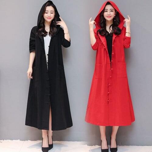 Zeongro Women's Hooded Trench Coats