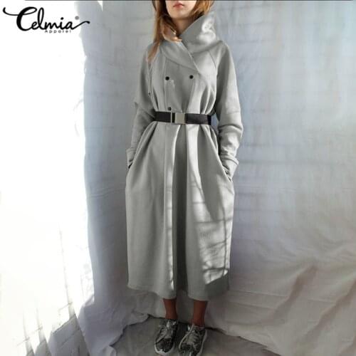 Celmia Women Sweatshirt Midi Dress Winter Dress 2021 Autumn Long Sleeve Turtleneck Vintage Fashion Dresses Casual Work Vestidos