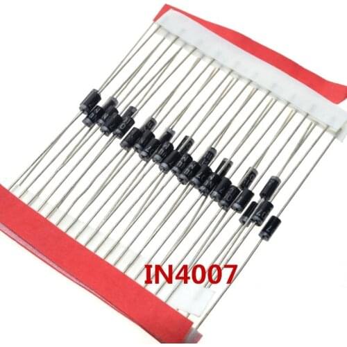 100PCS 1A 1000V Diode 1N4007 IN4007 DO-41 IN4001 50V IN4002 100V IN4003 200V IN4004 400V PLASTIC SILICON RECTIFIER IN4148