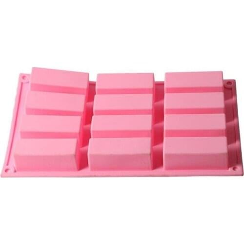 12 Holes Silicone Mold For Handmade Soap Mold Rectangular Cake Mold Cake Bakeware Tools Chocolate Mold Baking Tool Cake Tools