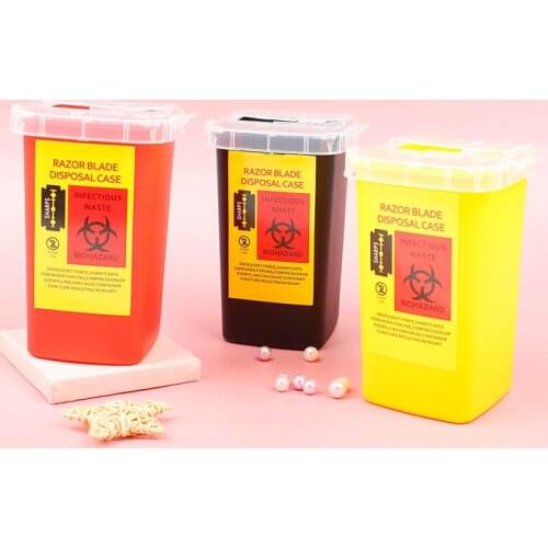 1L Plastic Tattoo Medical Supplies Container Waste Box Buckets Collection Barrels For Disposable Tattoo Needle Tips Accessories
