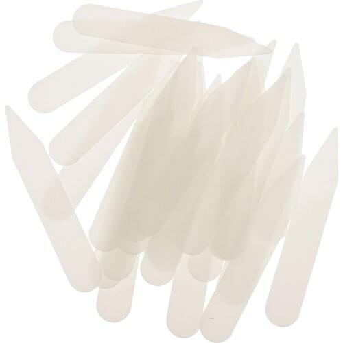 200 Pieces Plastic White Collar Stays Bones Stiffeners Beige 6x1cm Business Man Shirt Bone Mens Clothes Brooches Accessories