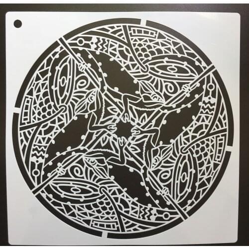 30 * 30cm size Animal diy craft mandala mold for painting stencils stamped photo album embossed paper card on wood, fabric, wall