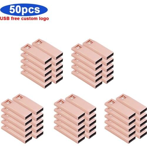 50pcs logo free metal USB Flash Drive USB High SPeed Pen Drive 16GB 32GB 64GB 128GB Micro USB Stick Flash Memory Disk for gift
