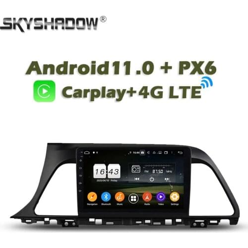 720P Wireless Carplay PX6 TDA7851 Android 10 4G + 64G Car DVD Player GPS RDS Radio wifi Bluetooth For Hyundai SONATA 2015 - 2017