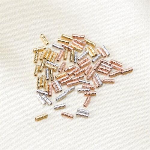 High Quality 100PCS 18K Gold Plated Connecting pipe jewelry for bracelet&necklace making 18K Gold jewelry Findings