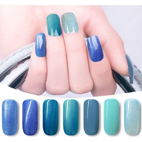 KADS Nail Gel Polish Nail Art Gel UV Led Lacquer Charming 7ml Gel Nail Blue Color Series Nail Long Lasting Manicure