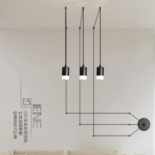 Designer DIY Pendant Lights Living Room Chandelier Bedroom Lamp indoor lighting Loft Minimalist Geometric Line Light fixture