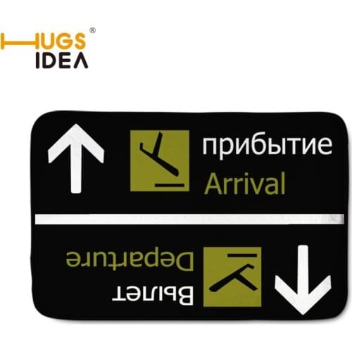 HUGSIDEA Black Russian Tapetes Arrival Departure Outdoor Entrance Rugs for Home Living Room Karpet Floor Door Bath Mat Alfombras