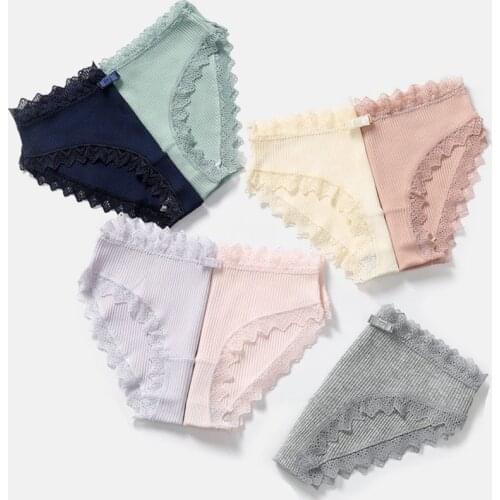Lace Thread Sexy Panties Womens Cotton Underwear Seamless Cute Bow Girl Soft Comfortable Lingerie Fashion Women Onderbroek