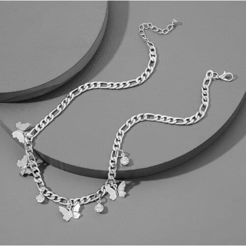 Butterfly Pendant Clavicle Chain Gift Necklace womens creative versatile fashion hip-hop fashion