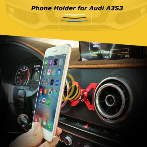 Magnetic Car Phone Holder for Audi A3 S3 Air Vent Mount Phone Navigation GPS Bracket 360 Degree Rotate Interiro Accessory