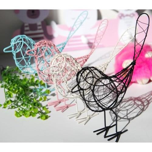 DropShiping Metal Iron Wire Bird Hollow Model Artificial Craft Fashionable Home Furnishing Table Desk Ornaments Decoration Gift