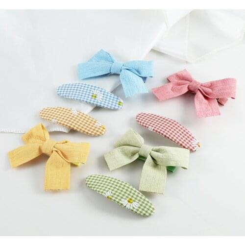 Girl Sweet Hair Clip Cute Colorful Bow knot Plaid Flower Hairpins Lovely Kids Barrettes Headband Hair Accessories For Children