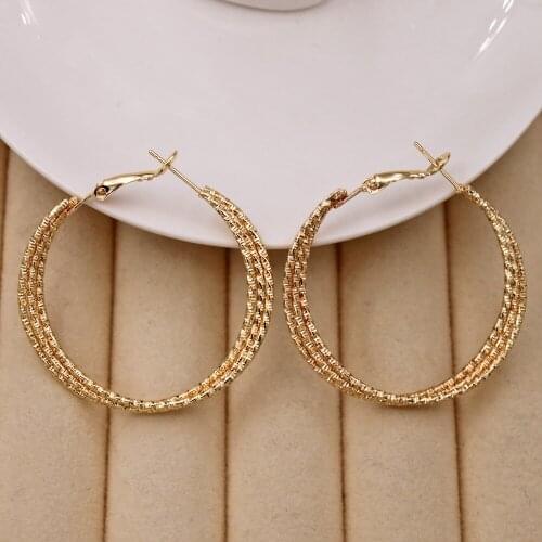 Trendy Fashion Round hip hop Rock Hoop Earrings for Womens Gold Plated Earrings Fashion Jewelry Accessories wedding accessories