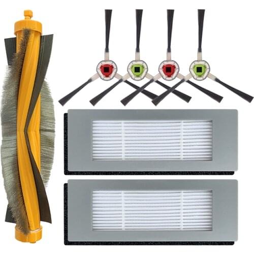 Washable All Set Main Brush Hepa Filter Side Brush Mop Cloth Dust Box Replacement Kit for ECOVACS DEEBOT OZMO 600 601 605 Hoover