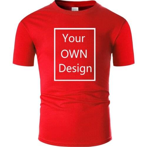 Men T Shirt Short Sleeve White Black Red Grey Women Cotton Print Tee Tops Custom Your Brand Logo Picture
