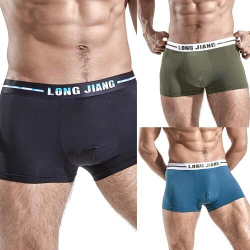 Men Summer Ice Silk Quick-drying Breathable Low Rise Boxer Briefs Underpants