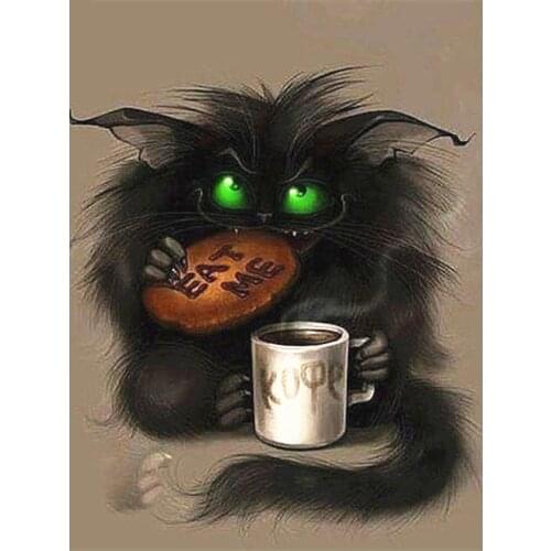 Animal Carton Cat DIY Embroidery 11CT Cross Stitch Kits Craft Needlework Set Cotton Thread Printed Canvas Home Sale