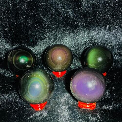 Natural Colored Obsidian Crystal Ball Decoration