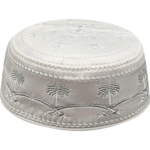 New white cotton cloth Muslim Prayer Hats for men soft Fashion Islamic Round Caps Indian Topi Kufi Eid Ramadan Pray Dropshipping