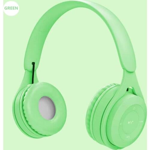 New HIFI Stereo Earphones Bluetooth 5.0 Headphone Music Headset FM and Support SD Card with Mic for Mobile Xiaomi Sumsamg Tablet