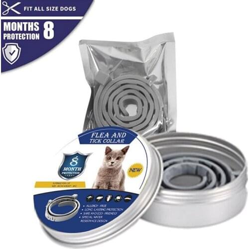 New Pet Dog Collar Anti Flea Ticks Mosquitoes Outdoor Adjustable Pet Collar Dog Accessories 8 Months Long-term Protection