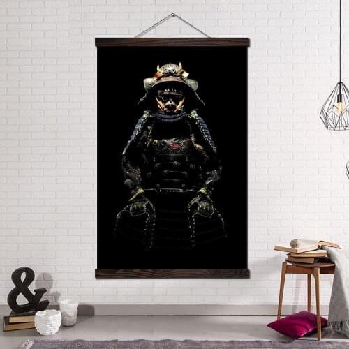 Poster and Prints Scroll Painting Canvas Art Print Wall Art Picture Living Room Bedroom Home Decoration Japan Police Dog Samurai