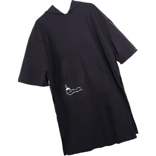 Beach Towel One Size Fit All Surfing Poncho Quick Drying Oversized Hooded Towel Bathrobes Changing Wetsuit Towel Swimming