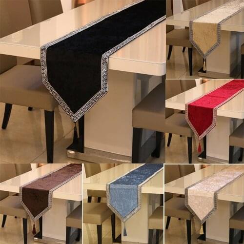 Polyester Table Runner Solid Fall Kitchen Runners Luxury For Christmas Wedding Home Dinning Coffee Table Decoration 30*210cm/pc