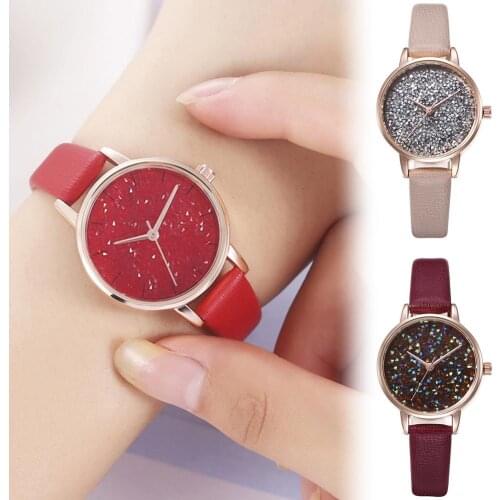 Luxury Women Magnetic Starry Wrist Watch Rhinestone Round Dial Faux