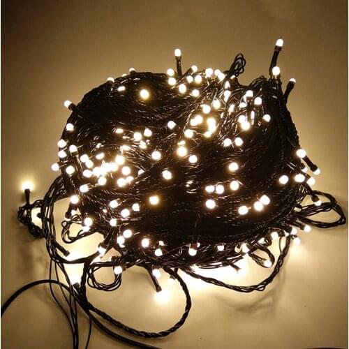 Thrisdar 8M 50M 100M Led Christmas Fairy String Light Outdoor Black Wire Wedding Party Holiday Christmas Tree Garland Light
