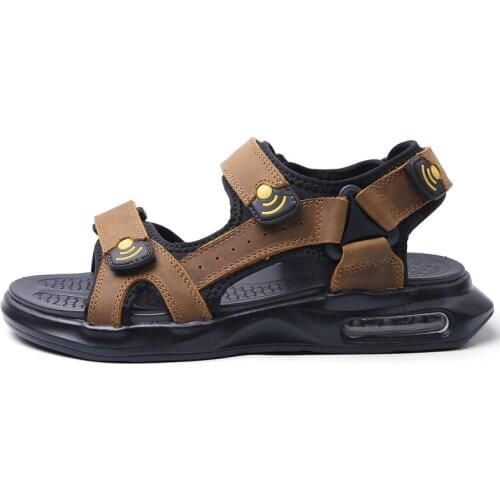 Sandalle roman big rasteira leather fashion transpirables para men de hombre size shoes sandalia safety summer male deportivas