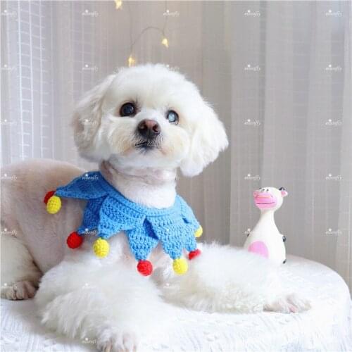 Wool woven pet bib cat decoration collar Yorkshire Golden Retriever Maltese neck decoration