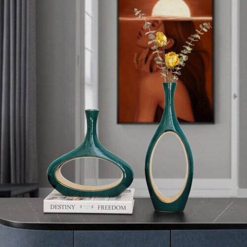 Modern Ceramics Vase Living Room Office Desktop Flower Arrangement Container Art Vases Decor Wedding Vases for Table Decorations