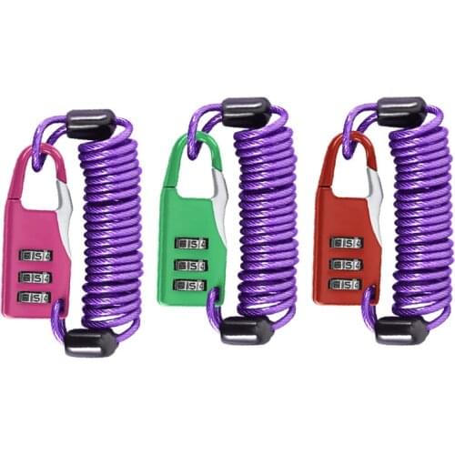 Steel Cable Luggage Lock helmet code lock Bicycle Lock Mini Password Lock MTB Highway car bike lock Motorcycle Helmet Lock