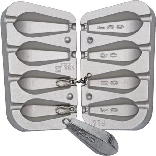 Stampo Piombo Pesca Surcasting Gr. 70-80-90-100 + 50 Loops n° 1 Gratuiti