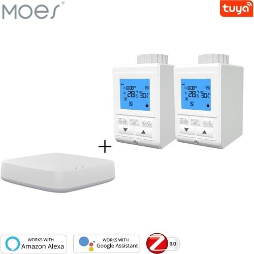 Smart TRV Thermostatic Radiator Valve Controller Zigbee Thermostat Heater Temperature Voice Control Works with Alexa Google Home