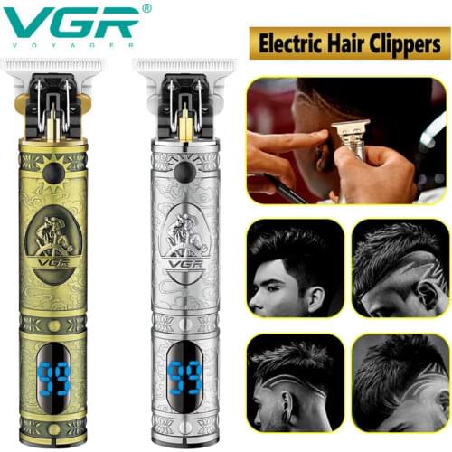 VGR Vintage Engraving Hair Trimmer Professional Personal Care Mens Hair Clipper Upgrade T9 LCD Electric Hair Clippers V-228