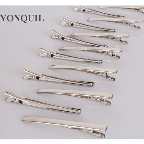 High quality 80mm Silver tone hair clips Single Prong alligator clip teeth clips handwork DIY craft hair accessory 100pcs/lot