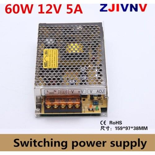 High quality 60w 12V 5A switching power supply 12v switch Power Supply AC-DC Converter smps LED 12v power supply