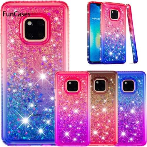 Y6 2018 Diamond Glitter Phone Cover For Huawei P20 Lite Nova 3e Gradient Liquid Quicksand Soft TPU Cases For Huawei Mate 20 B31