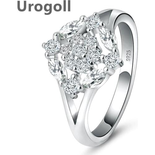 Women Wedding Rings 100% 925 Sterling Silver Ring Jewelry Accessories Inlaid Zircon Crystal Fashion Girl Ring Party Decoration