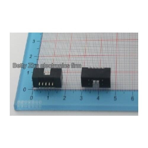 100PCS/LOT DC3-10P 2.54MM Pitch Box Header Block copper needles ISP download interface (JTAG socket) Simple horns seat