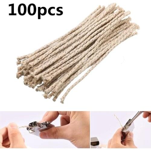 100pcs Copper Wire Cotton Core Wick Replacement For Kerosene Oil Lighter Grind Wheel Petrol Lighter Fire Starter Bulk Wholesale