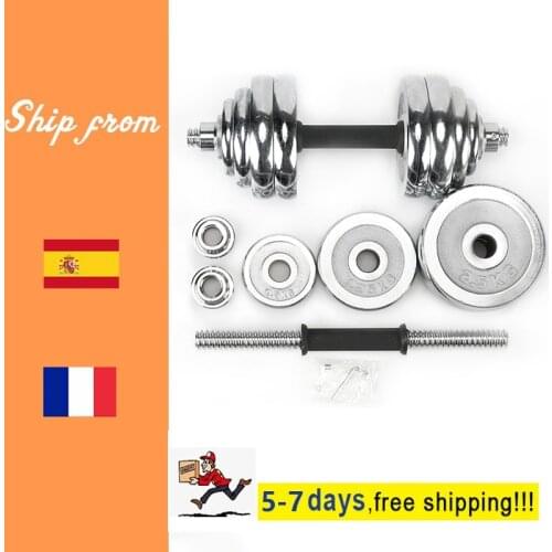 15kg electroplated cast iron dumbbell mens weight adjustable barbell sports equipment
